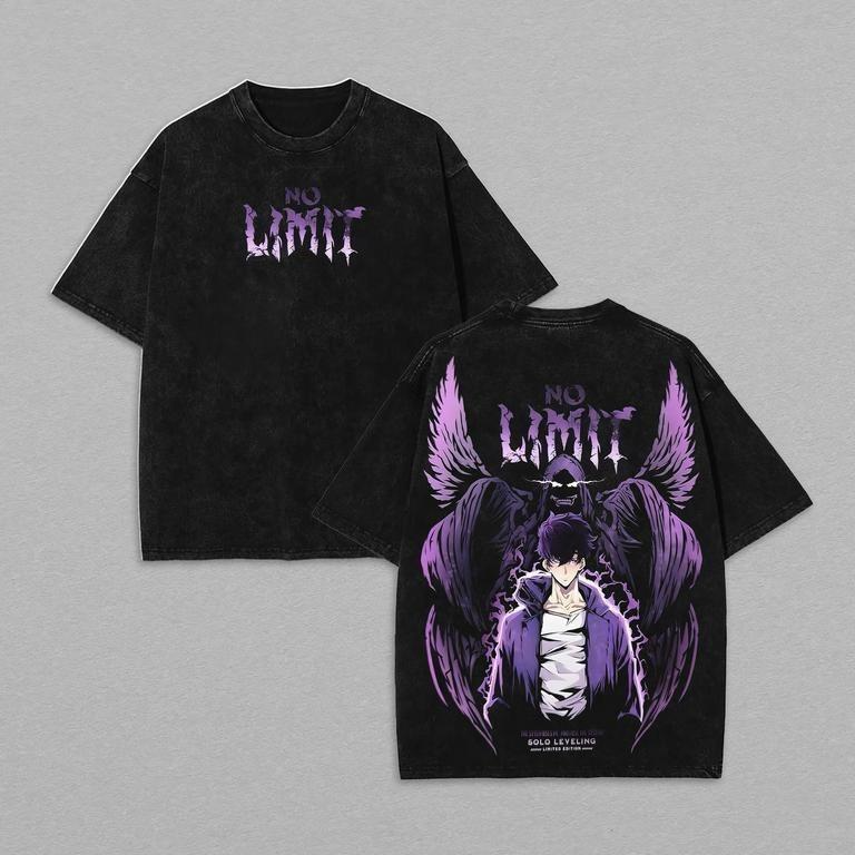 Statue of God T-Shirt 2 - Sung Jin Woo Collection T-Shirt | Solo Leveling Anime Clothing | Washed Heavy Cotton Tee | Perfect Gift for Manga & Anime Fans | Gift for Him & Her