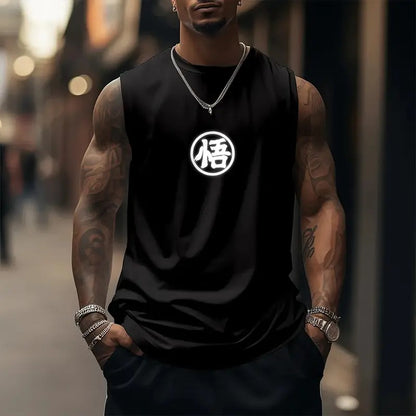 Dragon Ball DBZ Goku Unisex Summer outfits men streetwear 80s 90s graphic tees cotton Anime tank tops men gifts