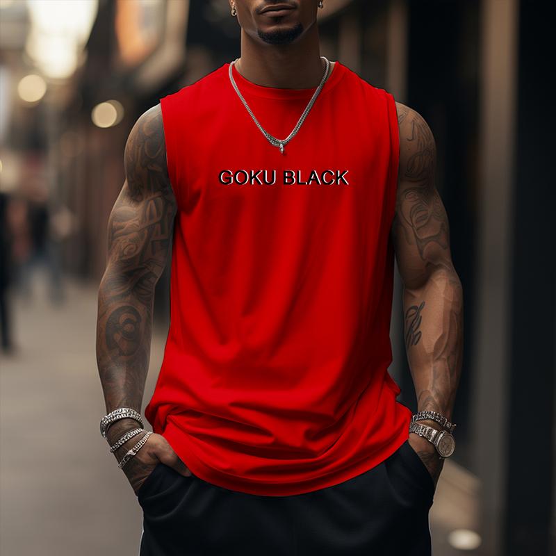 Top Rated 80s 90s Dragon Ball DBZ Goku saiyan Oversized streetwear singlet muscle cotton outfits men short summer men's graphic tees Fits vacation outfits Anime tank tops men gifts