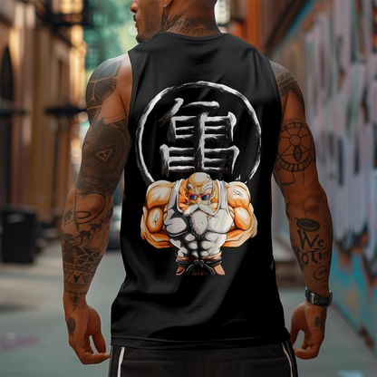 Dragon Ball DBZ Master Roshi Unisex Summer outfits men streetwear Top Rated 80s 90s graphic tees cotton Anime tank tops men gifts