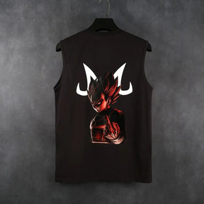Dragon Ball DBZ Vegeta Saiyan Unisex Summer outfits men streetwear 80s 90s graphic tees cotton Anime tank tops men gifts
