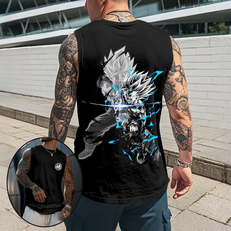 Retro Unisex Top Rated 80s 90s Dragon Ball DBZ Goku saiyan Oversized streetwear singlet muscle cotton outfits men short summer men's graphic tees Fits vacation outfits Anime tank tops men gifts Menswear Breathable