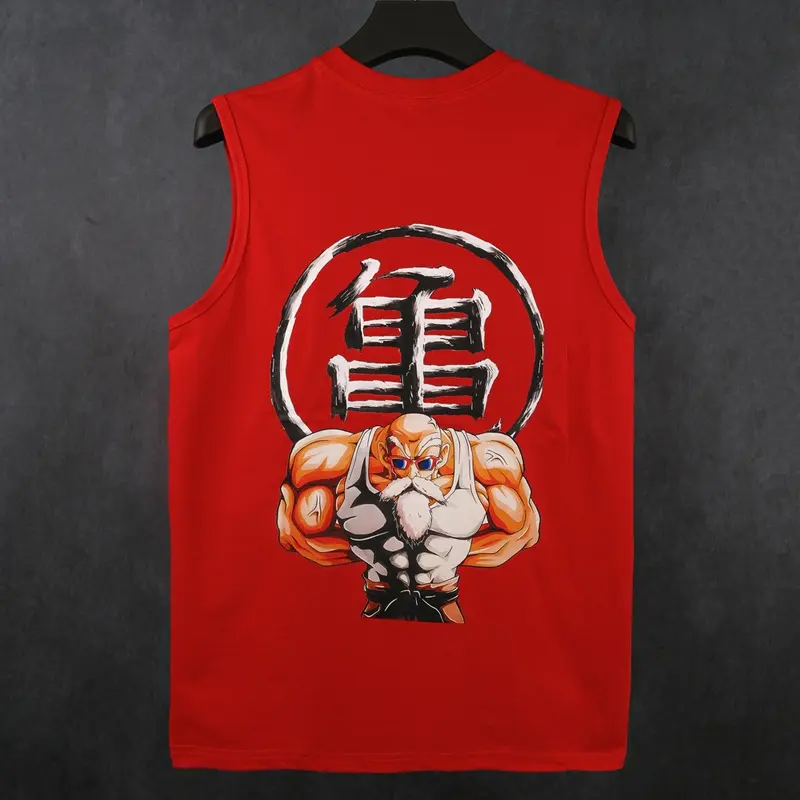 Dragon Ball DBZ Master Roshi Unisex Summer outfits men streetwear Top Rated 80s 90s graphic tees cotton Anime tank tops men gifts