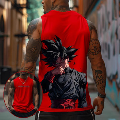 Top Rated 80s 90s Dragon Ball DBZ Goku saiyan Oversized streetwear singlet muscle cotton outfits men short summer men's graphic tees Fits vacation outfits Anime tank tops men gifts
