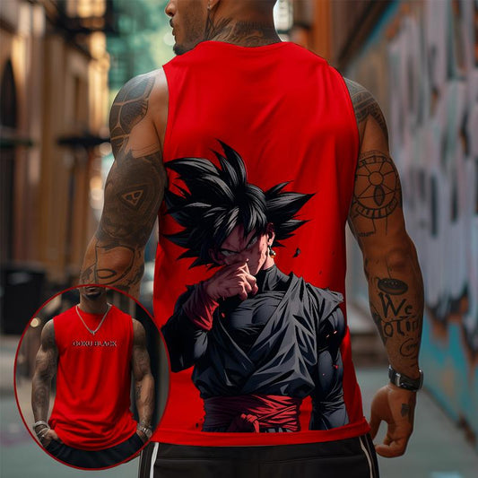 Top Rated 80s 90s Dragon Ball DBZ Goku saiyan Oversized streetwear singlet muscle cotton outfits men short summer men's graphic tees Fits vacation outfits Anime tank tops men gifts