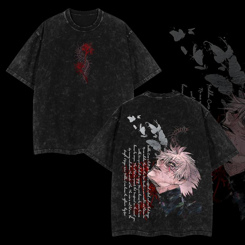 Ken Kaneki Tee – Tokyo Ghoul Unisex Oversize Anime Manga Acid Washed Heavyweight Cotton T-shirt, graphic tee,anime lover , outfits men