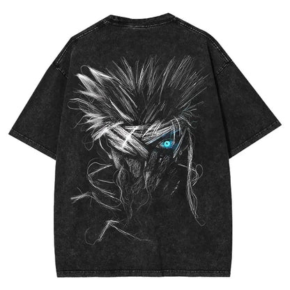 Gojo Satoru Limitless BLue Eyes The Honored One Jujutsu Kaisen JJK graphic Tees Double Printed Washed Tshirt Streetwear graphic tee