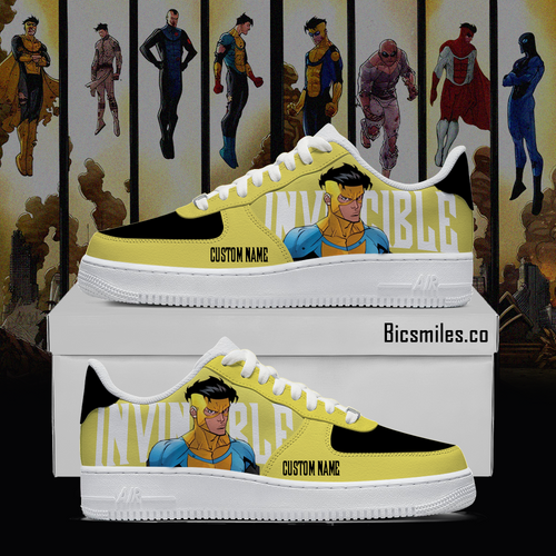 Invincible Custom Sneakers Mark Grayson Yellow – Anime Streetwear Shoes