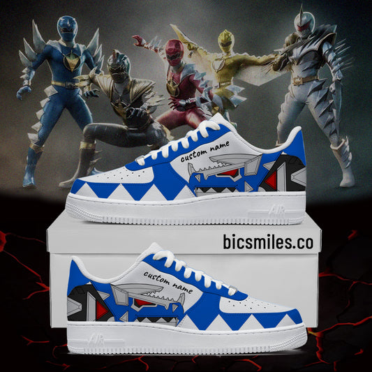 Dino Thunder Custom Shoes Blue  – Anime-Inspired Streetwear
