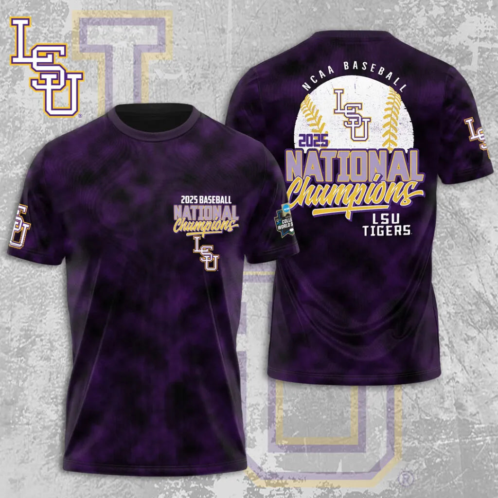 LSU Tigers Baseball 2025 National Champions 3D Apparel – MAITM 11750