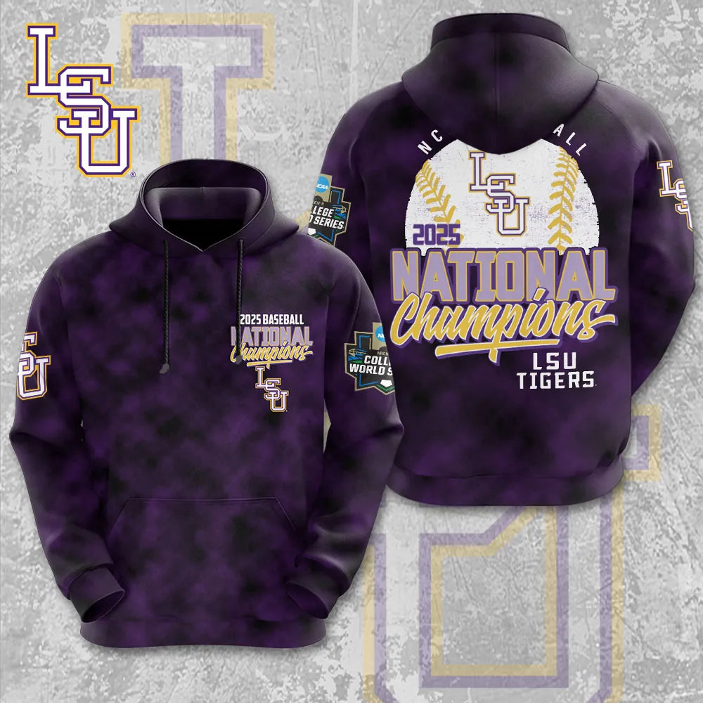 LSU Tigers Baseball 2025 National Champions 3D Apparel – MAITM 11750