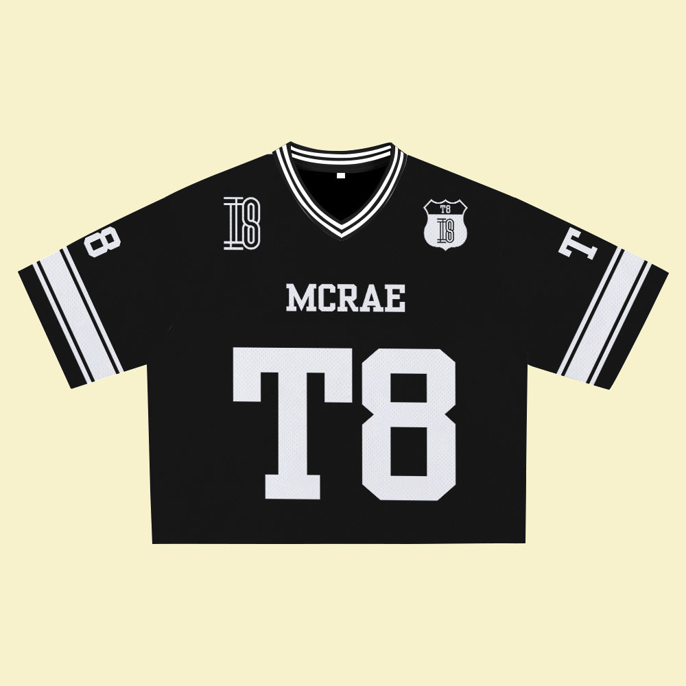 MCRAE T8 Black Jersey – Unisex Sports Design, Breathable Material, Suitable for Streetwear