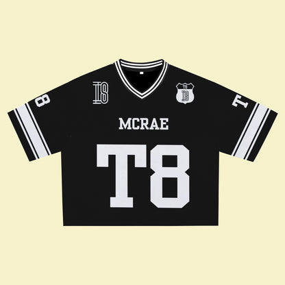 MCRAE T8 Black Jersey – Unisex Sports Design, Breathable Material, Suitable for Streetwear
