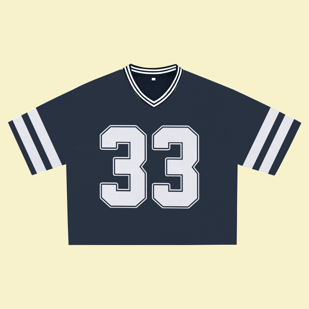 Navy Jersey 33 – Unisex Sports Design, Breathable Material, Suitable for Streetwear