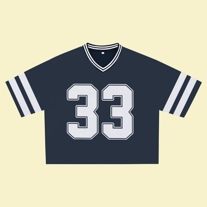 Navy Jersey 33 – Unisex Sports Design, Breathable Material, Suitable for Streetwear