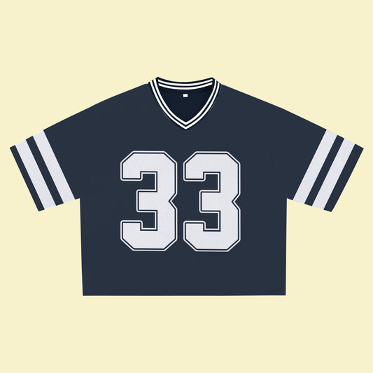 Navy Jersey 33 – Unisex Sports Design, Breathable Material, Suitable for Streetwear