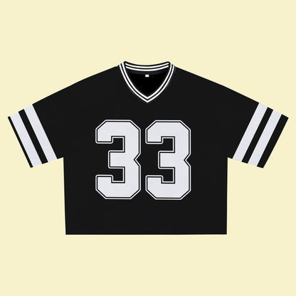 Black Jersey 33 – Unisex Sports Design, Breathable Material, Suitable for Streetwear