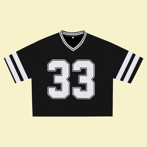 Black Jersey 33 – Unisex Sports Design, Breathable Material, Suitable for Streetwear