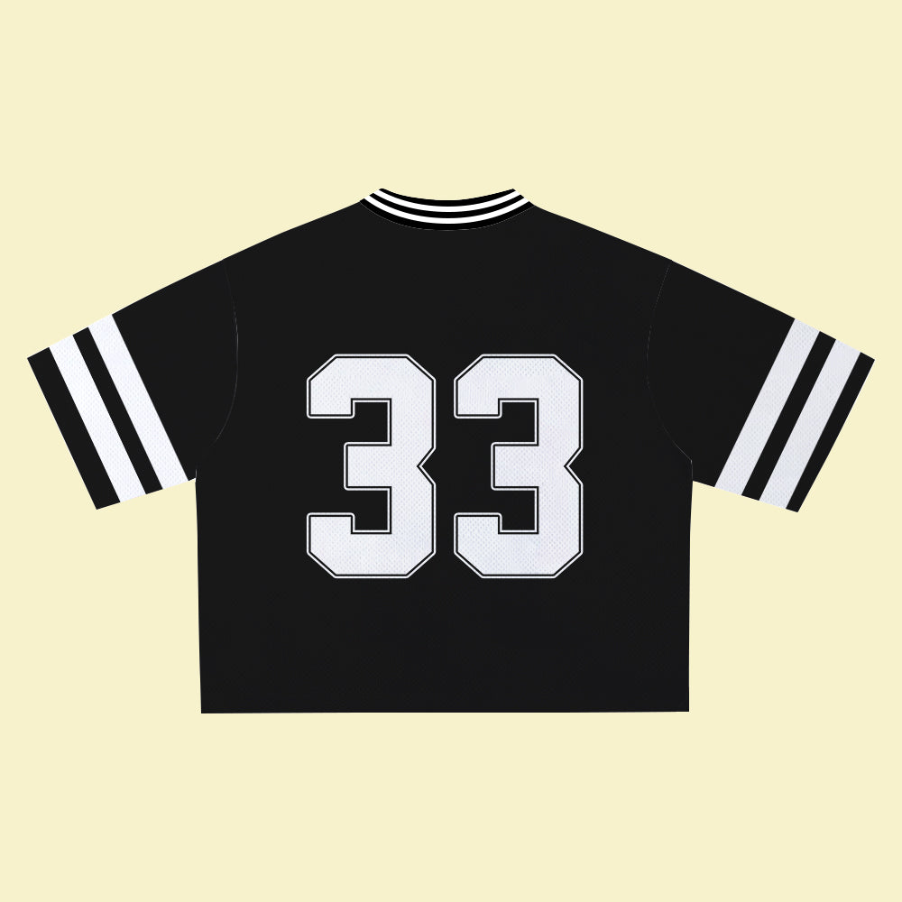 Black Jersey 33 – Unisex Sports Design, Breathable Material, Suitable for Streetwear