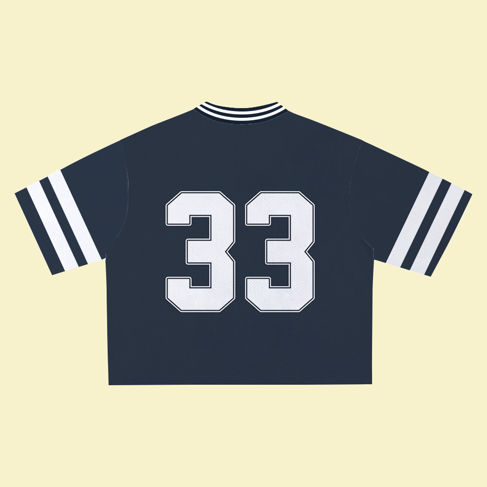 Navy Jersey 33 – Unisex Sports Design, Breathable Material, Suitable for Streetwear
