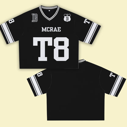 MCRAE T8 Black Jersey – Unisex Sports Design, Breathable Material, Suitable for Streetwear
