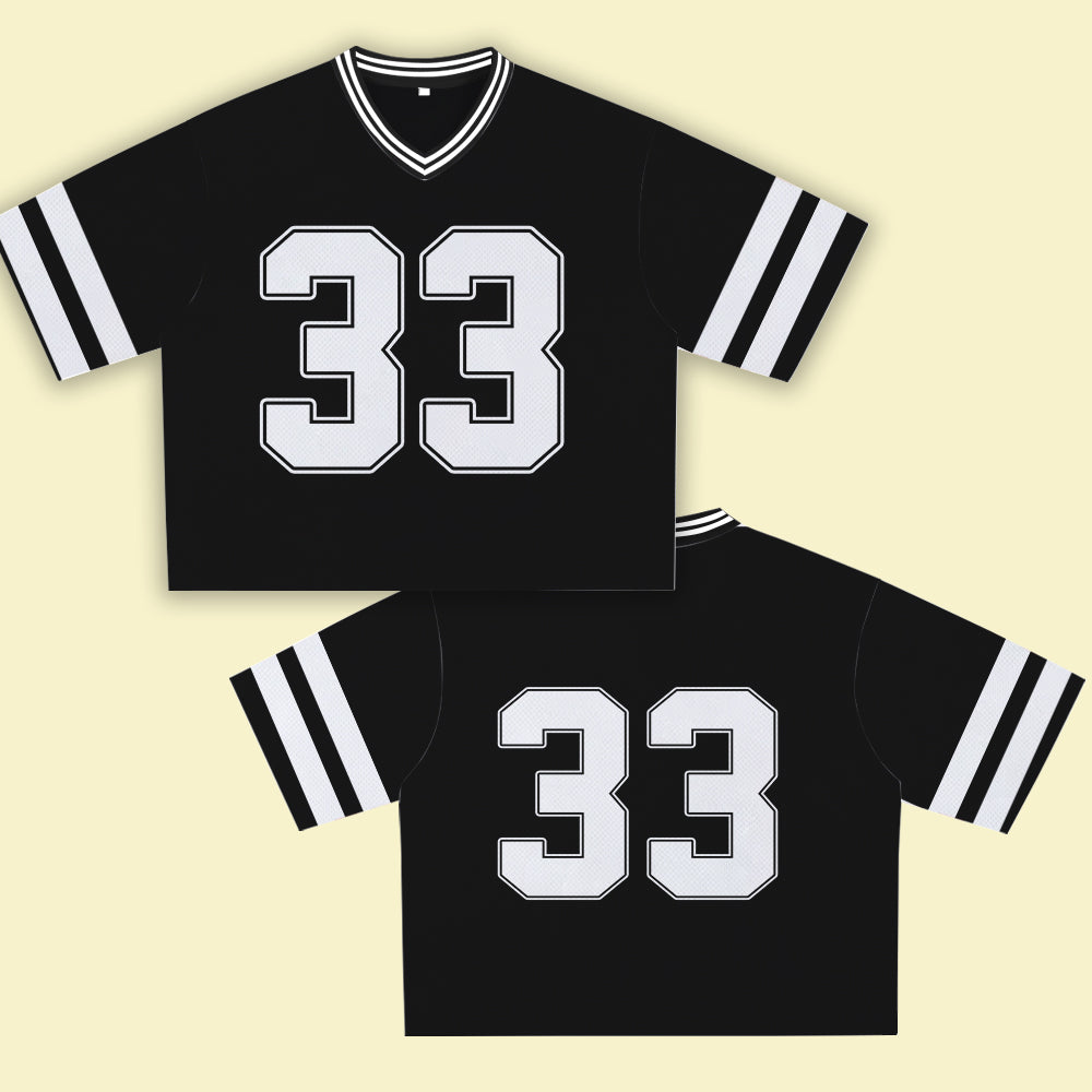 Black Jersey 33 – Unisex Sports Design, Breathable Material, Suitable for Streetwear