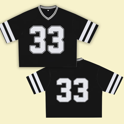 Black Jersey 33 – Unisex Sports Design, Breathable Material, Suitable for Streetwear