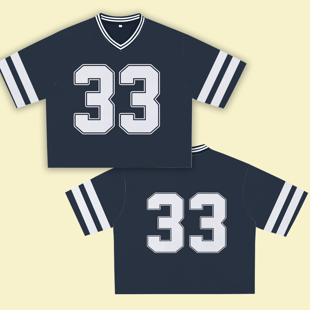 Navy Jersey 33 – Unisex Sports Design, Breathable Material, Suitable for Streetwear