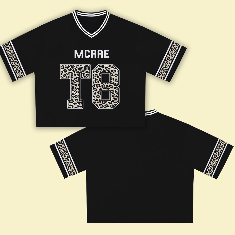 MCRAE T8 Black Leopard Jersey – Unisex Sports Design, Breathable Material, Suitable for Streetwear