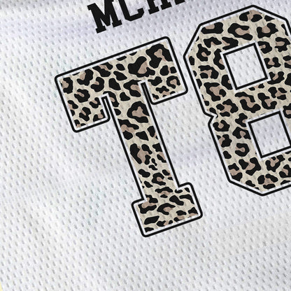 MCRAE T8 White Leopard Jersey – Unisex Sports Design, Breathable Material, Suitable for Streetwear