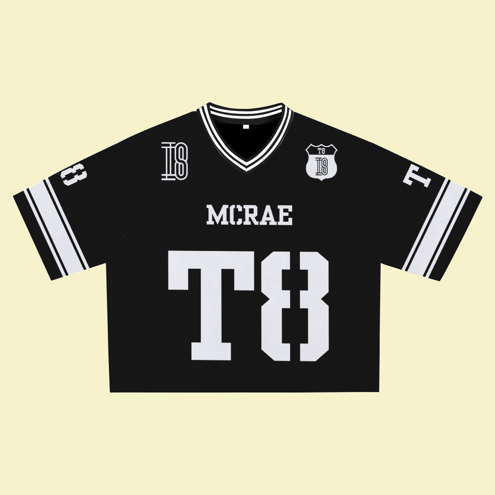 MCRAE T8 Black Jersey – Unisex Sports Design, Breathable Material, Suitable for Streetwear