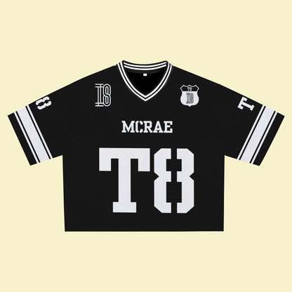 MCRAE T8 Black Jersey – Unisex Sports Design, Breathable Material, Suitable for Streetwear