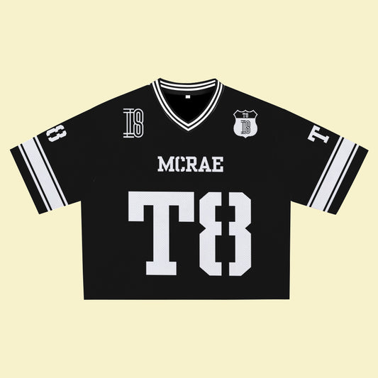 MCRAE T8 Black Jersey – Unisex Sports Design, Breathable Material, Suitable for Streetwear