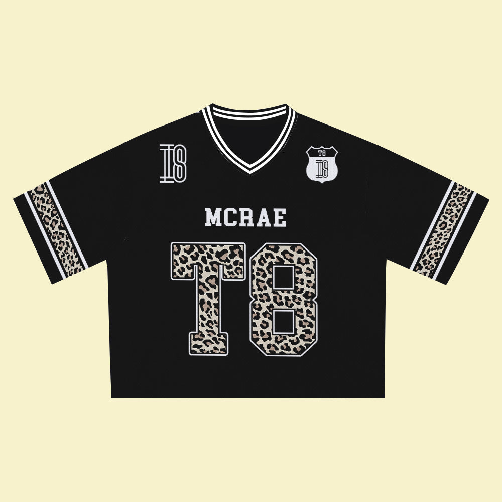 MCRAE T8 Black Leopard Jersey – Unisex Sports Design, Breathable Material, Suitable for Streetwear