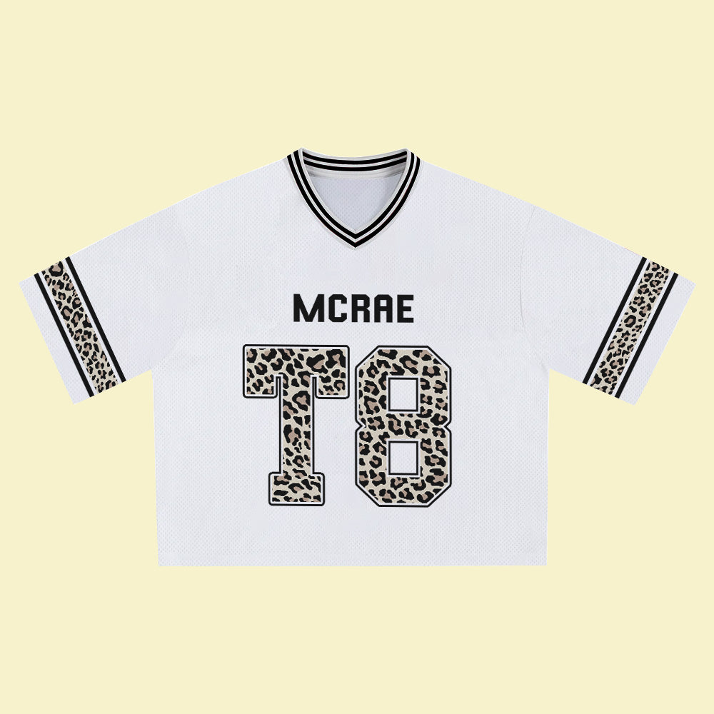 MCRAE T8 White Leopard Jersey – Unisex Sports Design, Breathable Material, Suitable for Streetwear