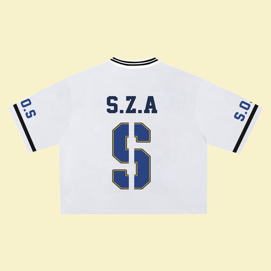 S.Z.A Navy White Jersey - Streetwear Sports Style, Youthful and Dynamic Men's and Women's Fashion