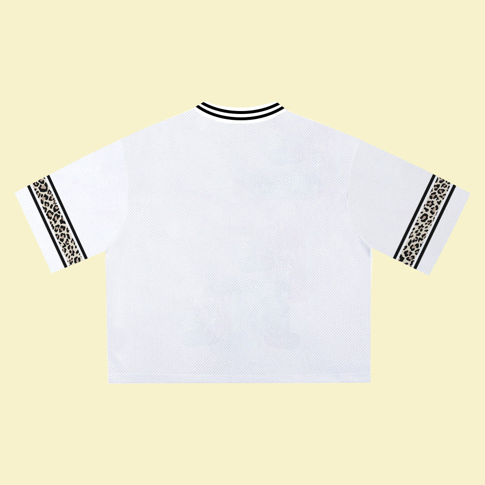MCRAE T8 White Leopard Jersey – Unisex Sports Design, Breathable Material, Suitable for Streetwear