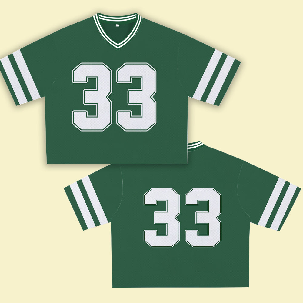 Green Jersey 33 – Unisex Sports Design, Breathable Material, Suitable for Streetwear