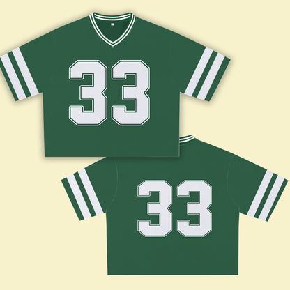 Green Jersey 33 – Unisex Sports Design, Breathable Material, Suitable for Streetwear