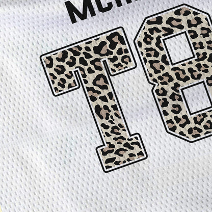 MCRAE T8 White Leopard Jersey – Unisex Sports Design, Breathable Material, Suitable for Streetwear