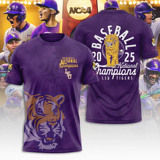 LSU Tigers Baseball 2025 National Champions 3D Apparel – NGHIAVT 2862