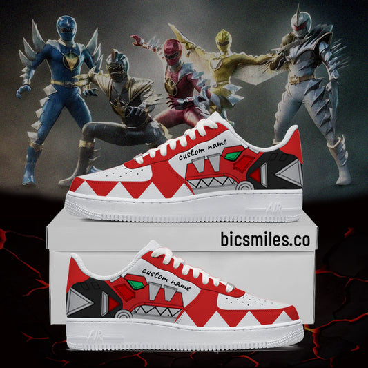 Dino Thunder Custom Shoes Red  – Anime-Inspired Streetwear