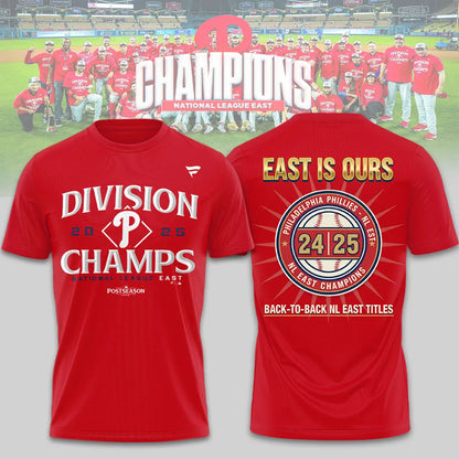 Philadelphia Phillies NL EAST Champions 2025 3D Apparel – TMTHU1021