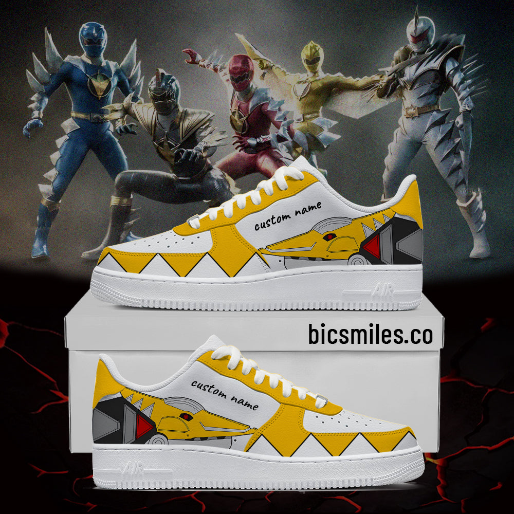 Dino Thunder Custom Shoes Yellow  – Anime-Inspired Streetwear