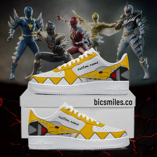Dino Thunder Custom Shoes Yellow  – Anime-Inspired Streetwear