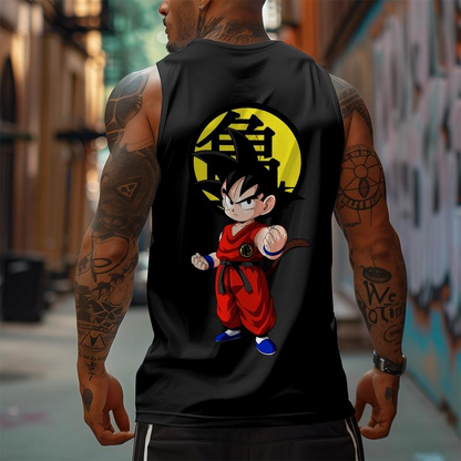 Dragon Ball DBZ Son Goku Unisex Summer Outfit Men's Streetwear 80s 90s Graphic Tees Cotton Anime Tank Tops Men Gifts Breathable Loose Fit