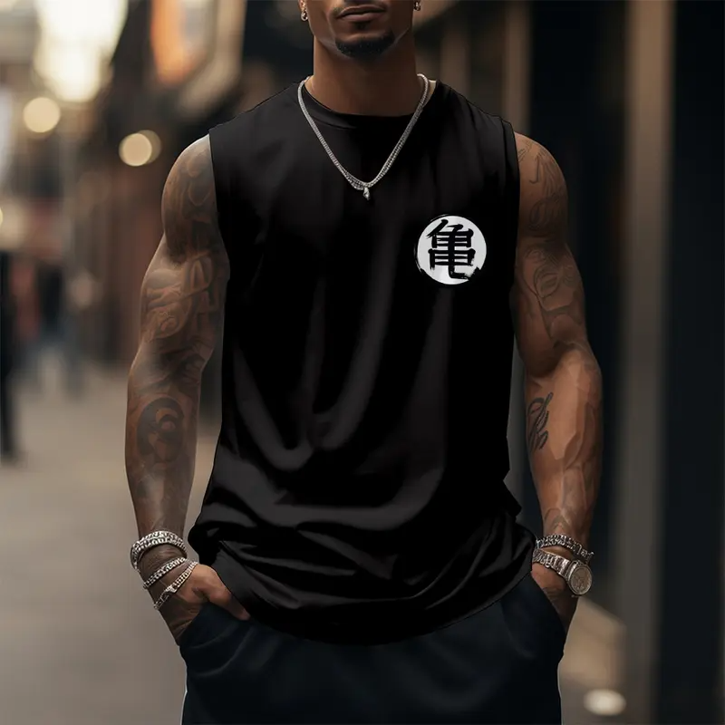 Dragon Ball DBZ Roshi Unisex Summer outfits men streetwear 80s 90s graphic tees cotton Anime tank tops men gifts