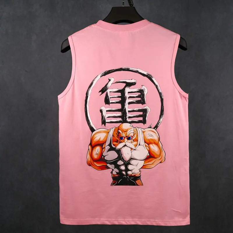 Dragon Ball DBZ Master Roshi Unisex Summer outfits men streetwear Top Rated 80s 90s graphic tees cotton Anime tank tops men gifts