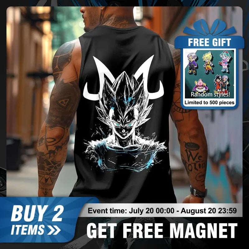 Top Rated 80s 90s Dragon Ball DBZ Oversized singlet muscle men's graphic tees Vegeta Fits Anime tank tops men gifts