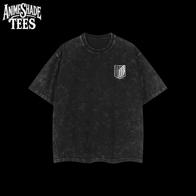Levi Ackerman Anime Tshirt – Retro Vintage Oversized Washed Heavyweight Cotton Tee, Attack on Titan Merch, Levi Ackerman Graphic shirt, Anime Lover Gift, Casual Streetwear, Manga Fans Clothing, Crewneck Style, Soft Tops , Anime Gift For Boys